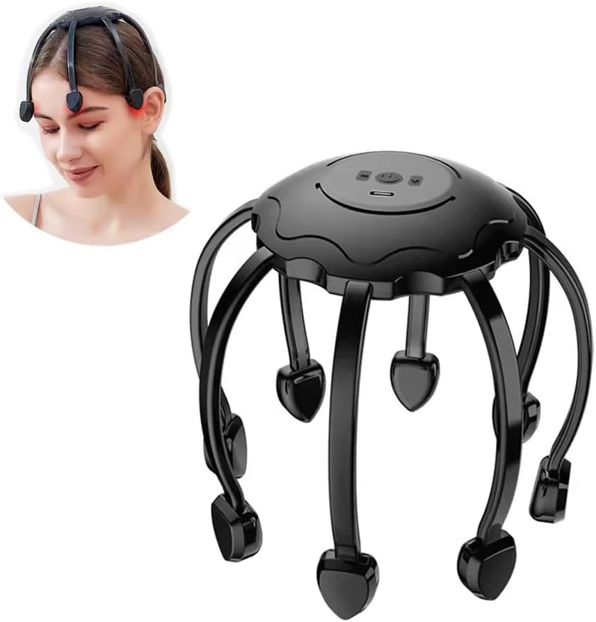 Alternative view of Ahtapod 8 Başlıklı Kafa Masaj Aleti – 360° Saç Derisi Masajı, 5 Masaj Modu, USB Şarjlı, Azaltıcı & Kan Dolaşımı Artırıcı, Taşınabilir Elektrikli Baş Masaj Cihazı | GMY01