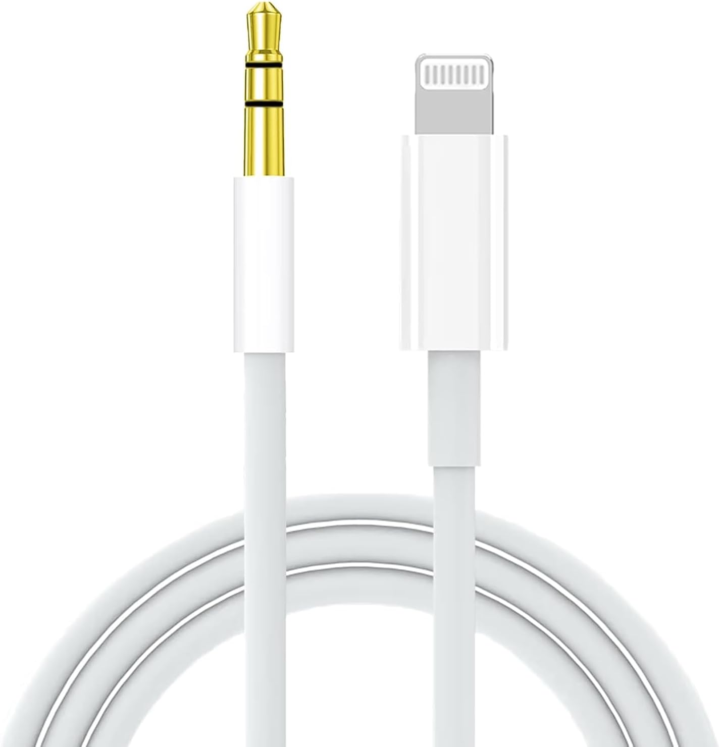 Lightning - 3.5mm AUX Kablosu (Hi-Fi Sesli ve DAC Çipli) /iPad/iPod ile Uyumlu Araç, Kulaklık ve Hoparlör Adaptörü, Beyaz