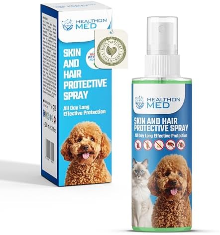 Alternative view of HEALTHONMED Köpek ve Kedi Deri & Tüy Koruyucu Sprey – Doğal Vegan Formül, Kene ve Pireye Karşı Etkili, Kaşıntı Giderici, Tüy Dökmeyi Azaltır, Kötü Kokuyu Önler, Gün Boyu Koruma – 200 ml