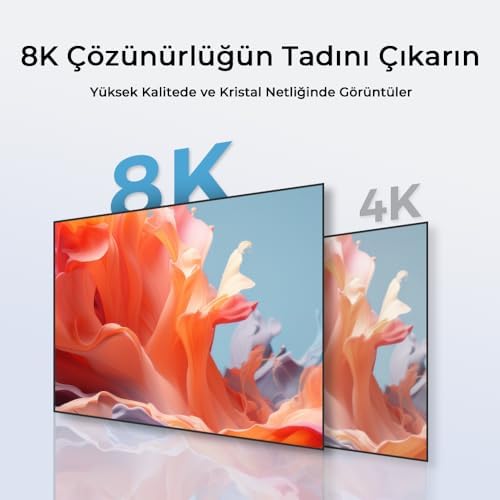 USB 4.0 V2.0, 80GBPS USB C Veri Kablosu, 240W USB C Şarj Kablosu, 8K@60hz 4K@240Hz 2K@360Hz Thunderbolt 5 Görüntü Kablosu, MacBook, Monitör, Docking İstasyonu, ile Uyumlu - 1 Metre