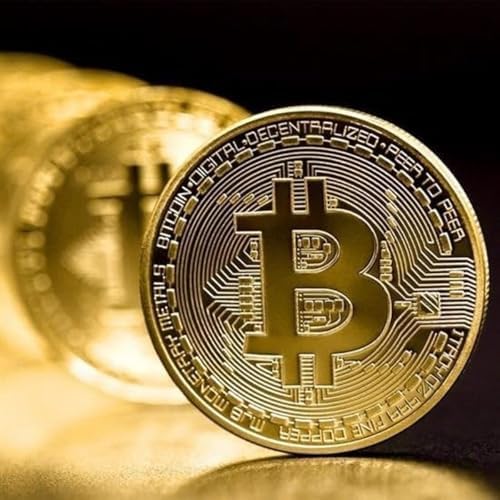 Bitcoin Madeni Hatıra Parası, BTC Altın Rengi Hediye Sikke Para, Kutulu Parası (10 ADET)