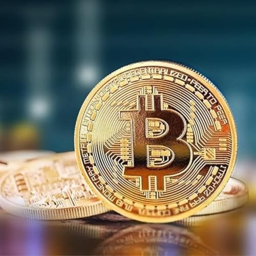 Alternative view of Bitcoin Madeni Hatıra Parası, BTC Altın Rengi Hediye Sikke Para, Kutulu Parası (10 ADET)