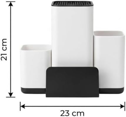 Alternative view of Bıçak Organizeri ve Mutfak Gereçleri Düzenleyici – Çok Bölmeli Kaymaz Tabanlı Modern Bıçaklık, Ahşap ve Metal Bıçaklara Uygun Saklama Standı, Kaşık Spatula ve Kepçe Düzenleyici