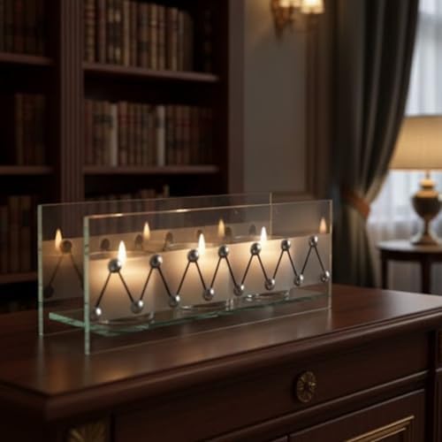 Alternative view of Cam Dekoratif Zikzak Tasarımlı Şamdan 20x9 cm | Tealight ve Banyo Düzenleyici | Modern Ev Ofis Masaüstü Aksesuar
