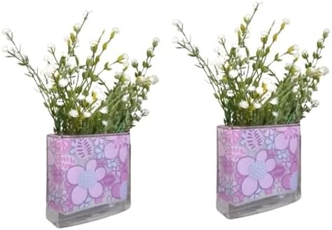 Alternative view of 2 ADET DAHİL,VAZODA ÇİÇEK,BEYAZ YAPAY ÇİÇEK, DEKORATİF PEMBE ÇİÇEKLİ 10X15X3CM
