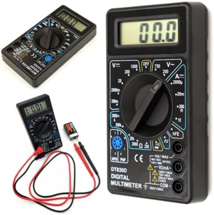 Alternative view of Dijital Multimetre – Akım, Voltaj, Direnç Ölçer Elektrik Ölçü Aleti, Taşınabilir DC/AC Ölçüm Cihazı, Güvenlik Sigortalı Tester, LCD Ekranlı Multimetre