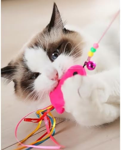 Alternative view of Balıklı Kedi Oyun Oltası 90 cm – Esnek Tellİ Tüylü Kedi Oyuncağı, Etkileşimli Eğlence Çubuğu