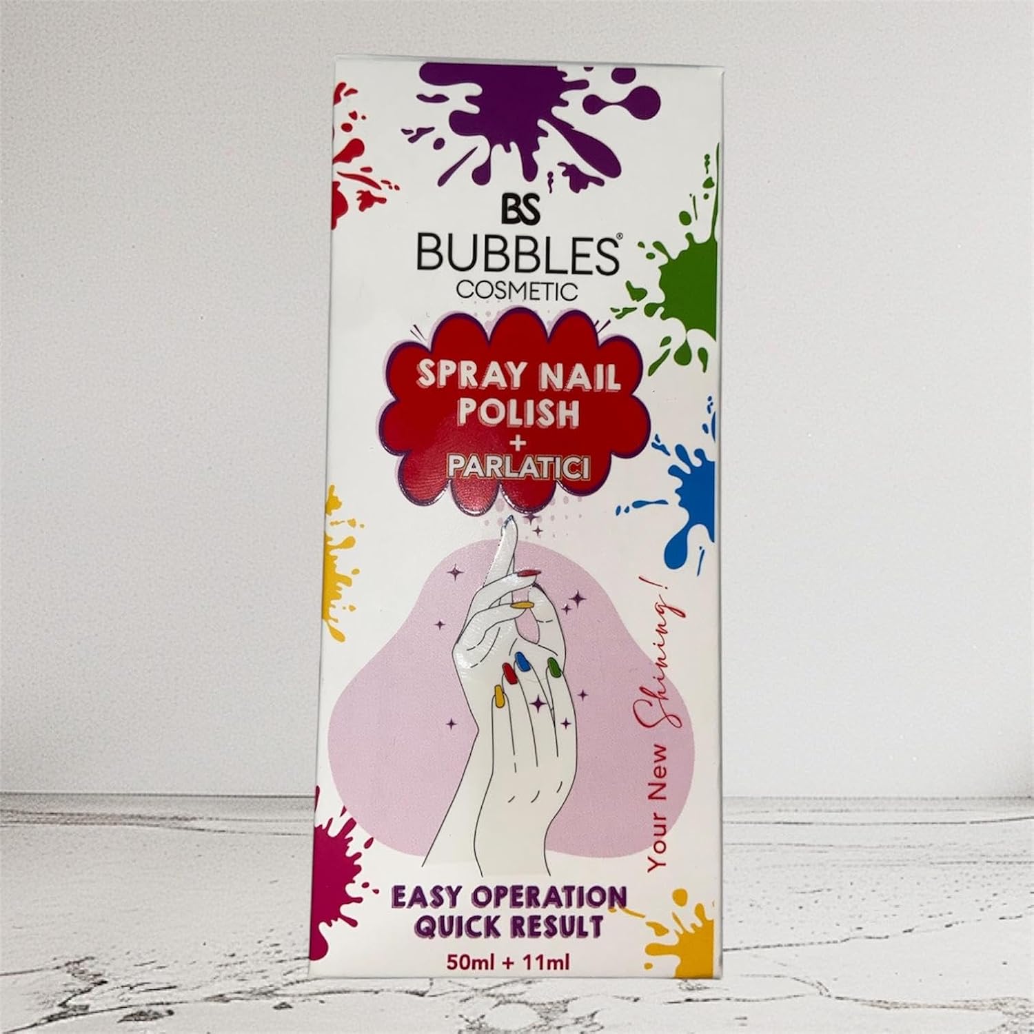 Alternative view of BS Bubbles Sprey Oje, UV Koruma, Hızlı Sonuç, Kolay Uygulama, 12 Renk Seçeneği, 50ml + 11ml