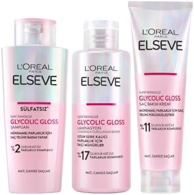 Alternative view of Elseve Glycolic Gloss Parlaklık Veren Saç Bakım Rutini Seti: Şampuan, Saç Kremi, Bakım Spreyi