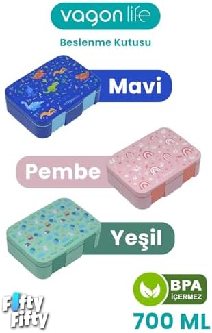 700 ML Tek Kat Sızdırmaz,Karışmaz Üç Bölmeli Çocuk Beslenme Kutusu -FFB096-700