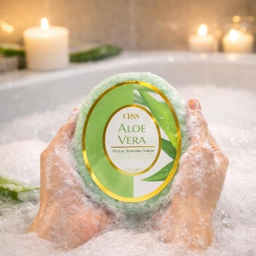 aloe vera özlü doğal süngerli sabun hassas ciltler için nemlendiricin köpüren kokulu banyo süngerli sabun