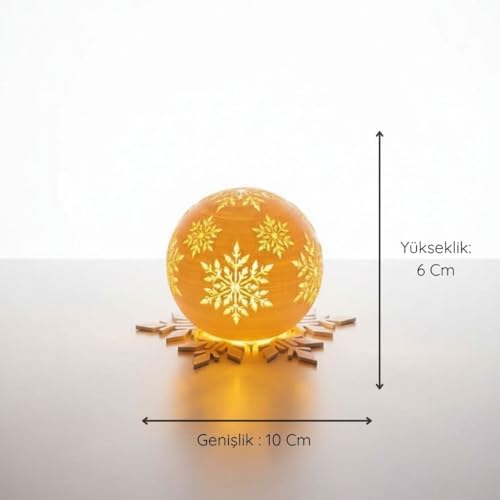 Alternative view of Christmas Serisi Kartopu Mumluk - Dekoratif Aydınlatma - Ev Dekorasyon - Dekoratif Beyaz Mumluk (Beyaz)