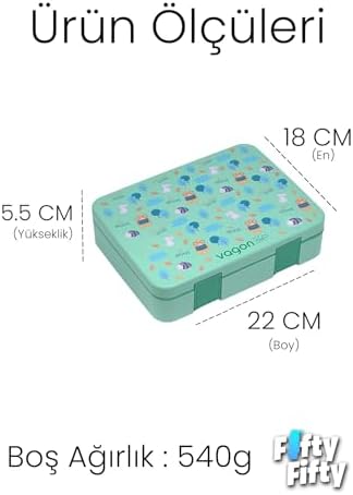 Alternative view of 1300 ML Tek Kat Sızdırmaz,Karışmaz 4 Bölmeli Çocuk Beslenme Kutusu -FFB091-1300
