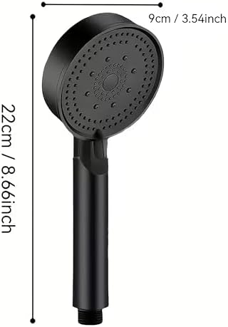 Turbo Duş Başlığı, Yüksek Basınçlı El Duşu, 5 Fonksiyonlu Duş Başlığı (Siyah)