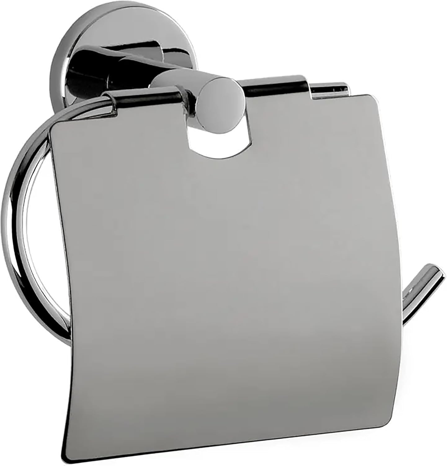Tuvalet Kağıtlığı Metal, Kapaklı Tuvalet Kağıdı Tutucu, Krom Kaplama, Vidalı