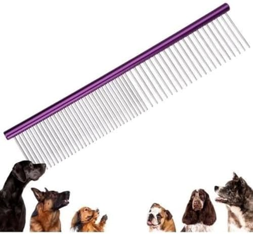 Parlak Metal Kedi Köpek Tüy Bakım Tarağı – Uzun ve Kısa Tüyler İçin Metal Kıtık Açıcı, Profesyonel Bakım Tarak (19 cm)