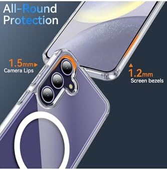 - ile uyumlu Galaxy S25 FE Kılıf Kamera Çıkıntılı ile uyumlu Şarj Destekli Sert Şeffaf Kapak - Şeffaf