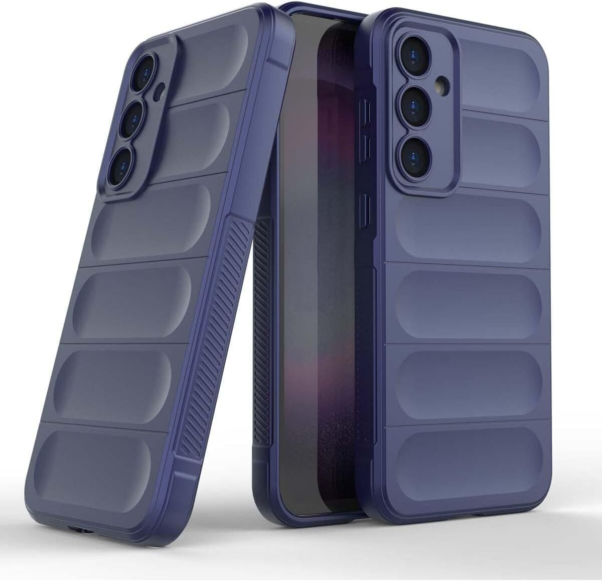 Alternative view of - Galaxy A17 ile uyumlu 5g Kılıf Kamera Korumalı Dalgalı Yumuşak Renkli Silikon Kapak Içi Kadife - lacivert