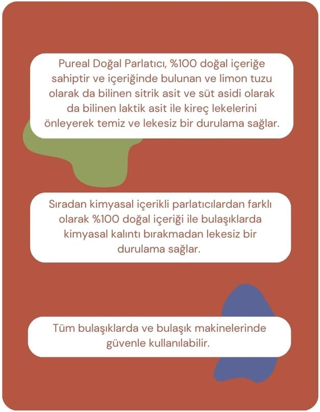 Alternative view of Pureal Doğal Bulaşık Makinesi Parlatıcısı - 100 Yıkama