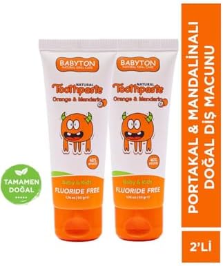 BABYTON Doğal Portakal&Mandalina Diş Macunu 2'Li Set 50 Gr