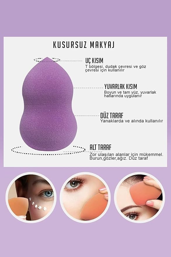 Alternative view of Makyaj Süngeri Seti, Göz Farı Uygulama Çubuğu 10’lu, Latex, Beauty Süngerleri, Çift Taraflı Aplikatör Seti, Profesyonel Makyaj Araçları, Fondöten, Kapatıcı