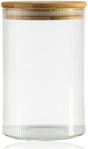 Alternative view of bambu kapak, cam kavanoz, kare kavanoz, 200 ml kavanoz, sızdırmaz kapak, baharat kavanozu, gıda saklama, mutfak düzenleyici, çizgili cam