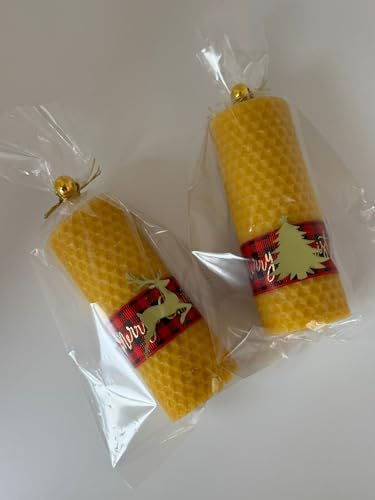 Yeni Yıl Mum Seti 2’li El Yapımı Paketli Doğal & Dekoratif Hediye Yeniyıl Hediyesi