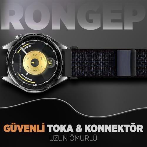 ile Uyumlu Fabric Loop 22mm Kordon GT6/GT6 Pro/GT5/GT5 Pro/GT4/GT3/GT3 Pro 46mm için Cırt Cırt Tasarım Yumuşak ve Konforlu GT6 Kordon Rahat Yapılı Terletmeyen GT6 Kayış