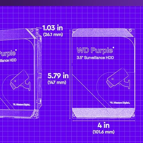 Alternative view of Digital 4TB WD Mor Gözetim Dahili Sabit Disk HDD - SATA 6 Gb/s, 128 MB Önbellek, 3,5" - WD44PURZ