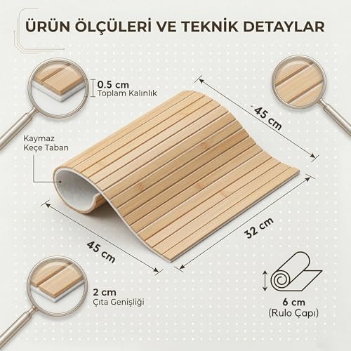 Alternative view of AmberHaus Katlanır Bambu Koltuk Kenarı Tepsisi Mat | 32x45 cm | Geniş Kolçak Masası | İçecek, Atıştırmalık ve Tablet Standı | Doğal Ahşap