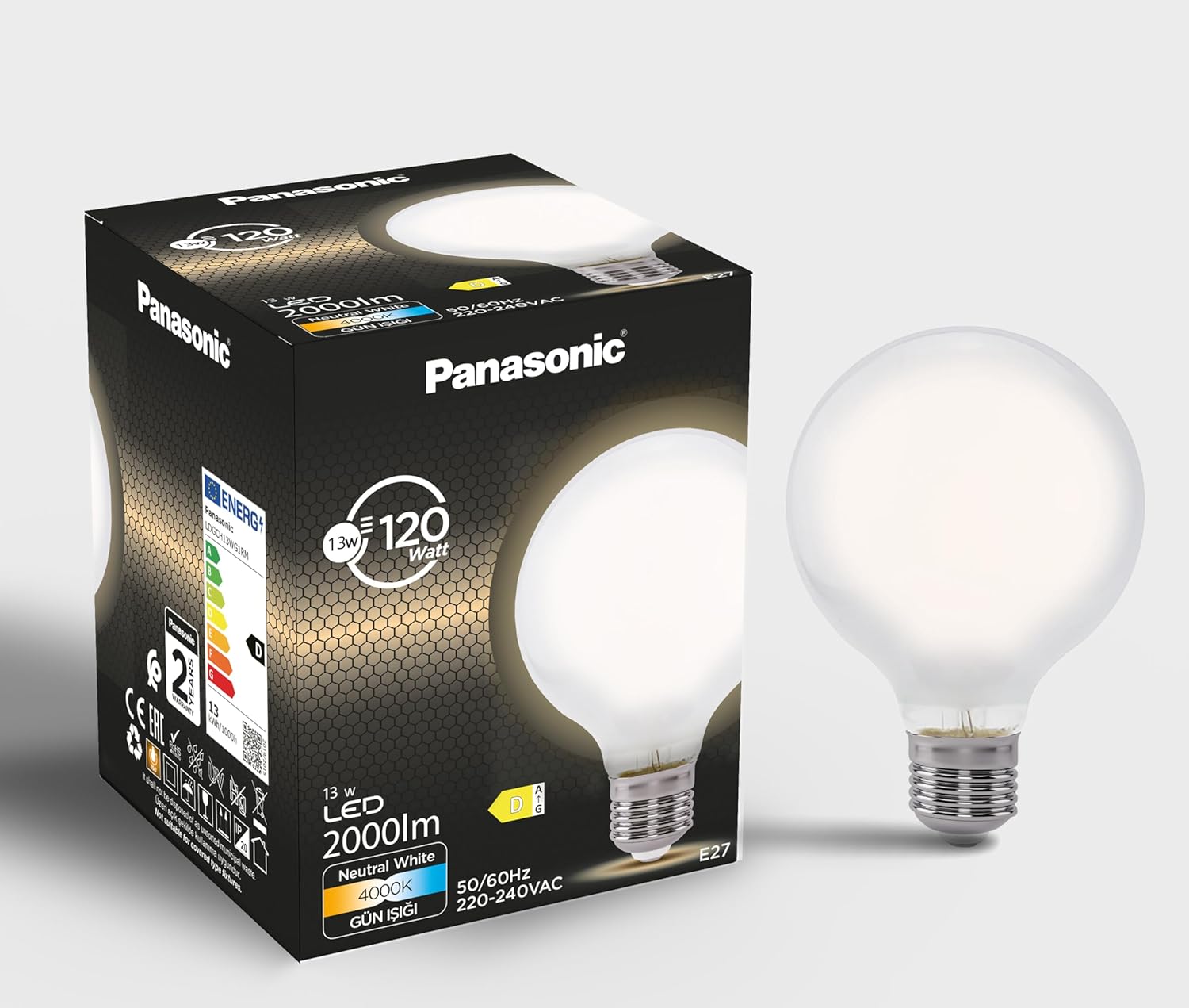Alternative view of Filament Ampul E27 13W 2000LM 4000K Milky
