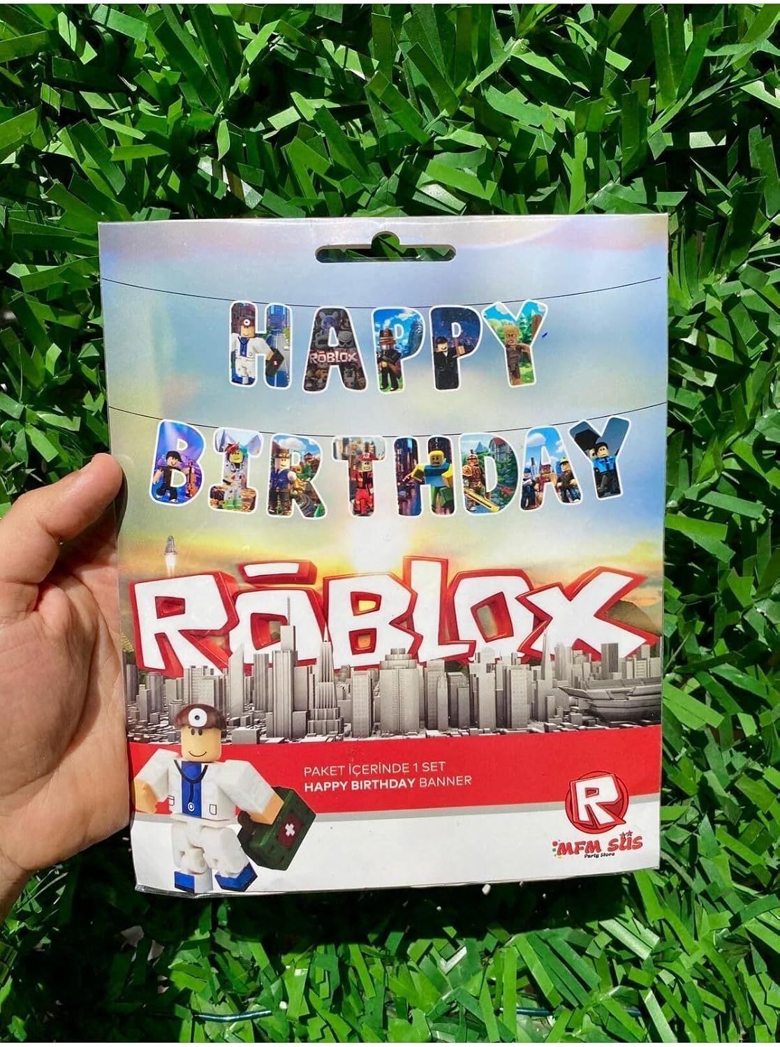 Alternative view of MFM Roblox Temalı Happy Birthday Banner Yazı
