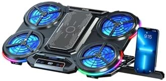 Alternative view of Fnc-5270St Ekstra Soğutucu Panelli Rgb Işıklı Lcd Kontrol Paneli 5 Fanlı Notebook Soğutucu Stand 17"