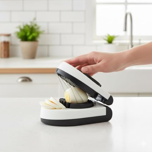 Yumurta Dilimleme Aparatı – Pratik Yumurta Kesici – Paslanmaz Çelik Teller – 8×12 cm – Mutfak Yardımcısı