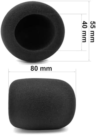 El Mikrofon Süngeri Siyah Profesyonel Tekli, 80x55mm, Uzun Ömürlü,