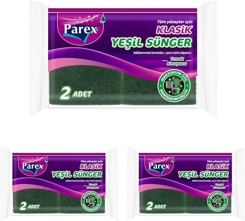 Tüm Yüzeyler İçin Klasik Yeşil Sünger 2 Adet (3 paketi)