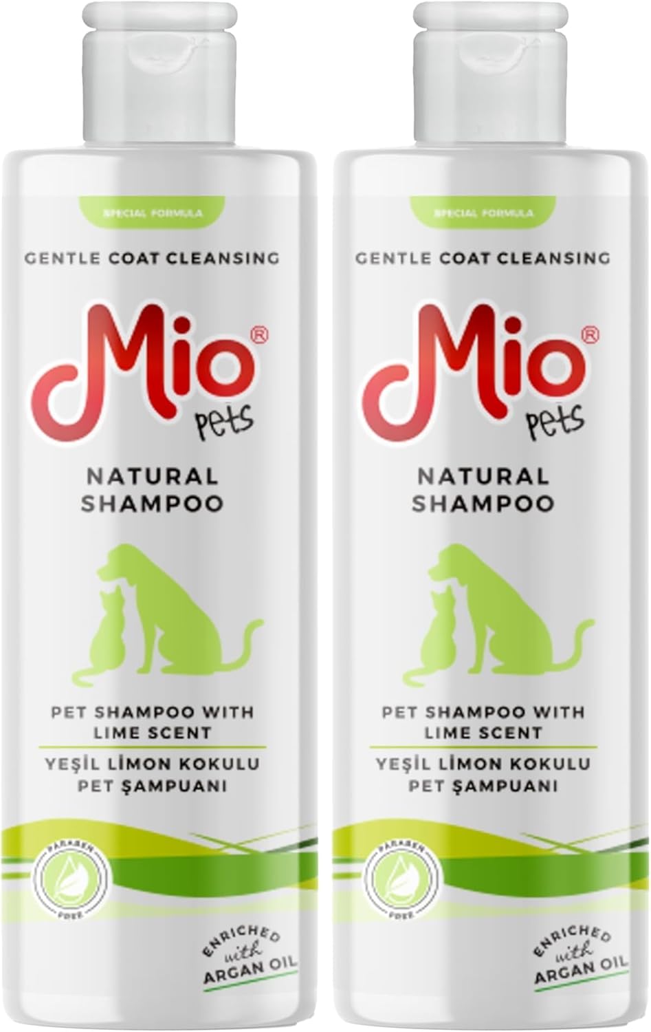 Mio Evcil Hayvan Bakım Ürünleri, Sıvı Şampuan, Lime Aromalı, 250 ml (2 paketi)