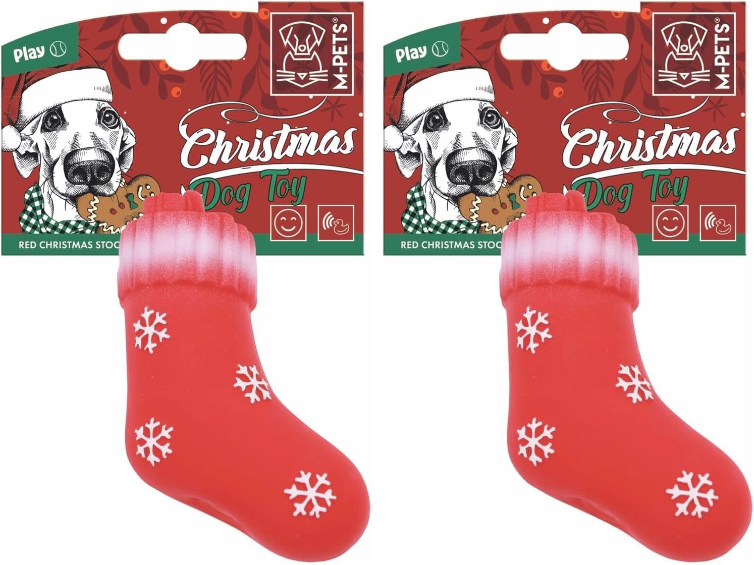 CHRISTMAS RED STOCKING KÖPEK OYUNCAĞI 13CM (2 paketi)