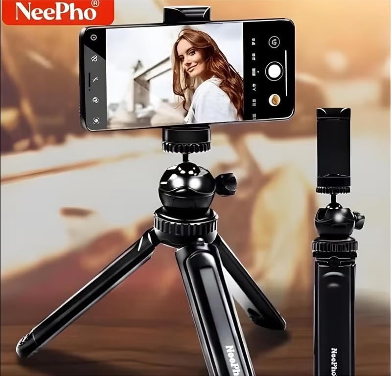 22cm Mini Taşınabilir Selfie Çubuğu Telefon Kamera Aksiyon Kamerası ile Uyumlu Alüminyum Gövde Taşınabilir Tasarım ve El Modu Vlog Canlı Yayın | NP-999S