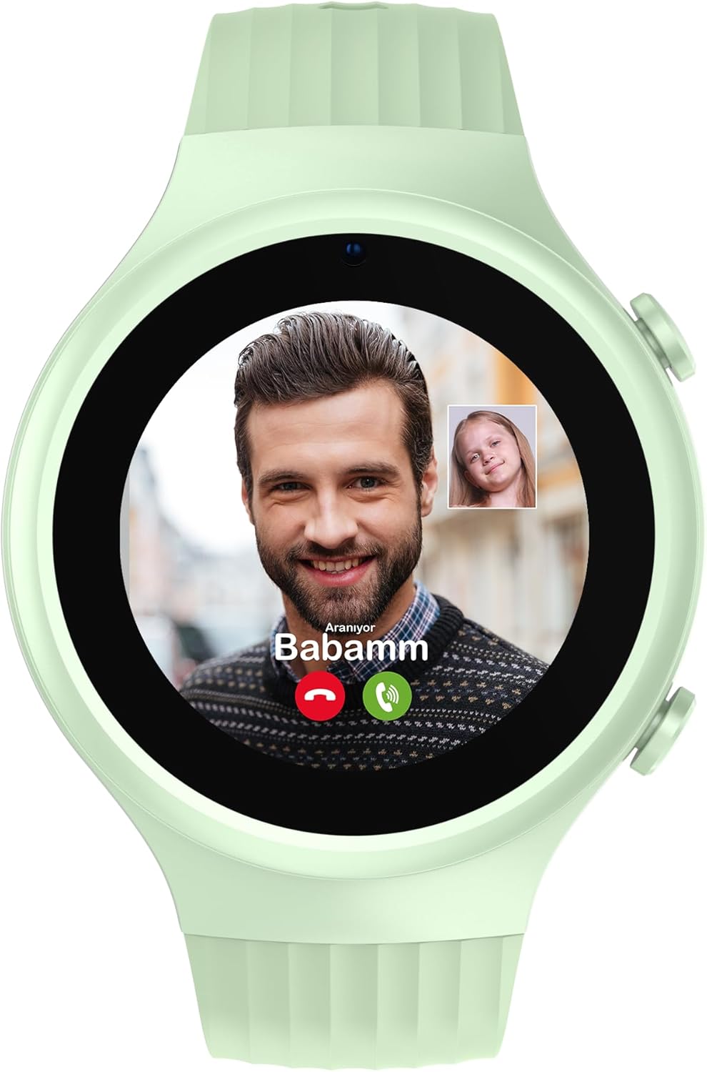5S Çocuk Akıllı Saat - Görüntülü Arama, GPS, SOS, Sağlık Takibi, Nabız Ölçer, Spo2Ölçer, Güvenli Alan, Adımsayar, Gorilla Glass Dokunmatik Ekran, Güvenli Liste, IP67 Suya Dayanıklı (Yeşil)