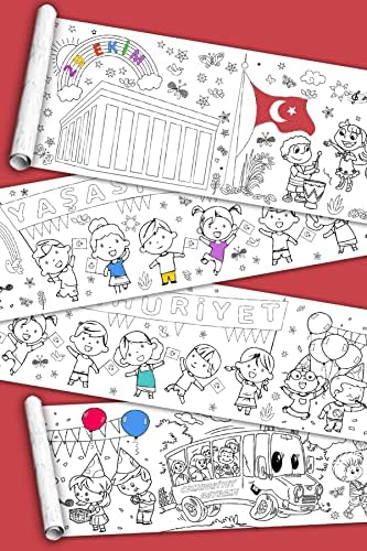 Alternative view of SinaTicaret Cumhuriyet Bayramı Boyama Kağıdı Rulosu, 5 Metre Uzunluk, 45 cm Genişlik, Türk Bayrağı ve Atatürk Temalı, Çocuklar İçin