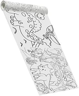 SinaTicaret Dinazorlar Devri Boyama Kağıdı Rulosu, 5 Metre x 45 cm, Sevimli Dinazorlar Temalı, Çocuklar İçin Eğitici ve Eğlenceli Aktivite