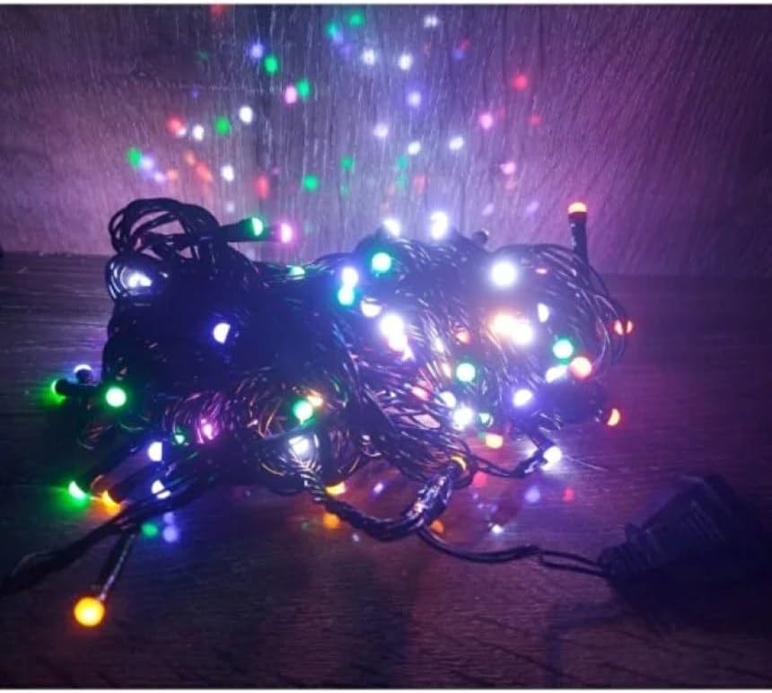 Usin Siyah Kablolu RGB Renkli 10 Metre Animasyonlu Dekoratif Yılbaşı Gece Parti Süsü Aydınlatma Şerit Led