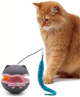 Akıllı Elektrikli Etkileşimli Kedi Oyuncağı - Dönen Baş ve Tüy ile Otomatik Hareket