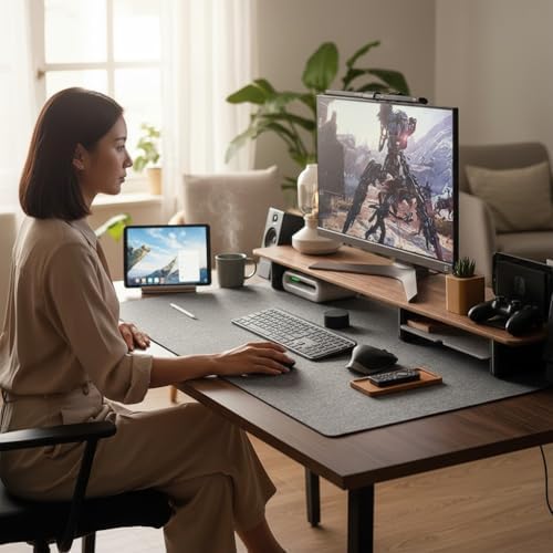 Keçe Bilgisayar Mouse Pedi 100x44 cm Renk Çalışma Masası Düzenleyici 3 mm Kalınlık Masa Üstü Düzenleyici Mat