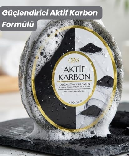 Aktıf Karbon Doğal Naturel Kokulu Süngerli Sabun