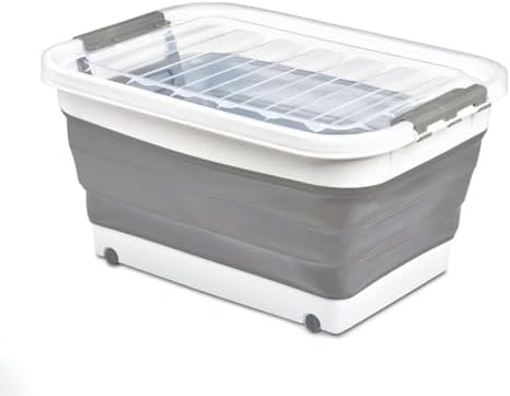 Tekerlekli Katlanabilir Akordiyon Saklama Sepeti Pratik ve Taşınabilir Tekerlekli Katlanabilir Akordiyon Saklama Sepeti - Düzeni Kolayca Sağlayın! (45 Litre ve 30 Litre Seçenekli) (30 LİTRE)