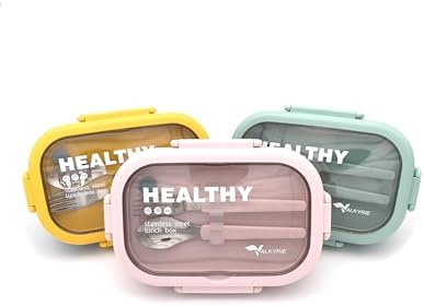 Isı Yalıtımlı Termal Çantalı Çelik Lunch Box – BPA’sız, Sızdırmaz, Çok Bölmeli Yemek Kabı Sarı Yeşil