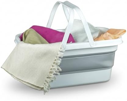 Alternative view of Katlanabilir Silikon Çamaşır Sepeti 17 Litre, Yer Tasarruflu Akordiyon Sele, Kulplu ve Çok Amaçlı Düzenleyici, Banyo ve Mutfak İçin Pratik Katlanır Leğen (48x28 cm)