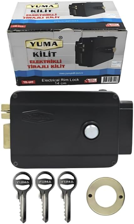 Elektrikli Trajlı Kilit, Otomatik Demir Kapı Kilidi, Model YM-609, 3 Anahtarlı, 14cm
